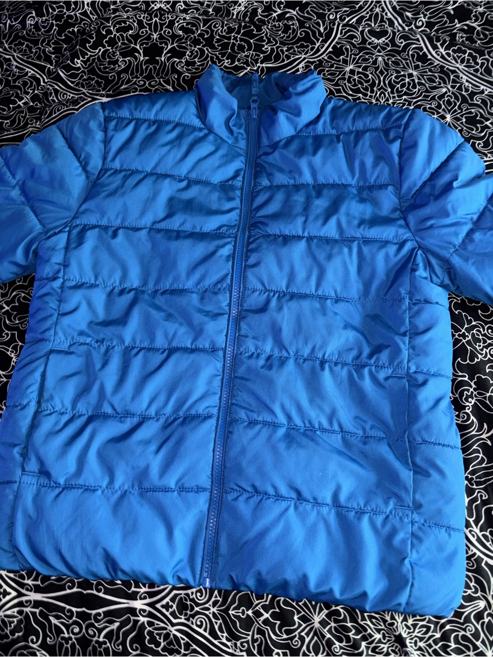 Kids Blue Puffer Jacket with Quilted Insulation